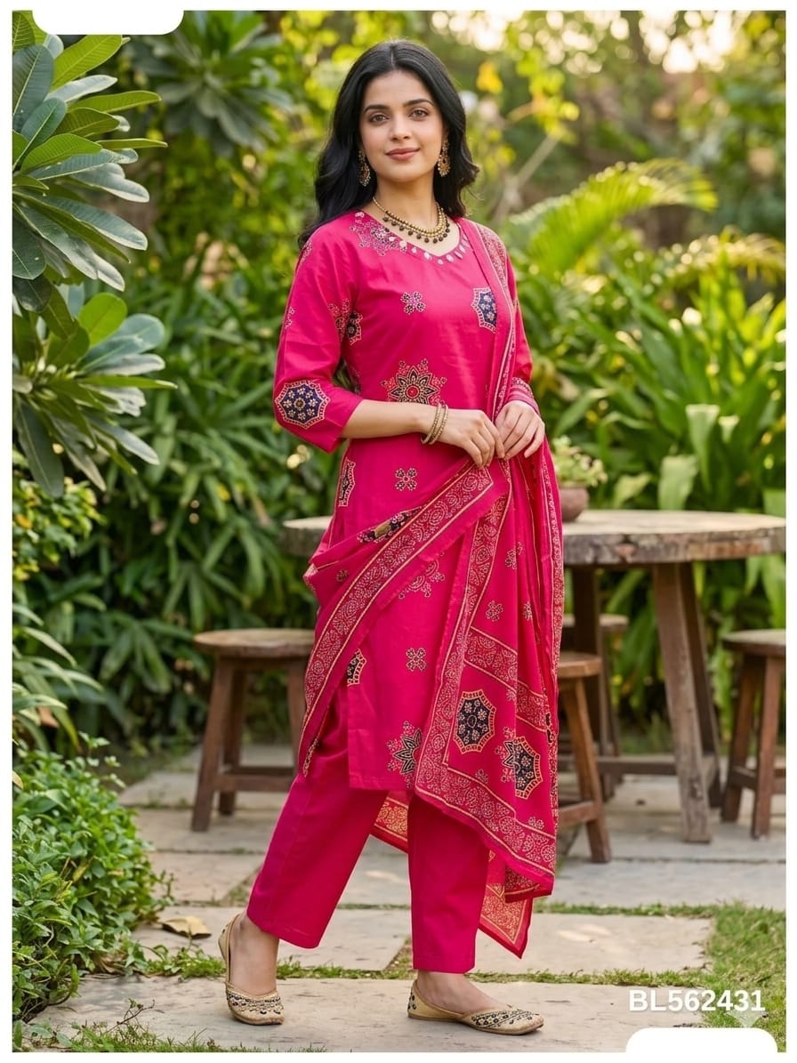 Fuchsia Heritage Suit Set