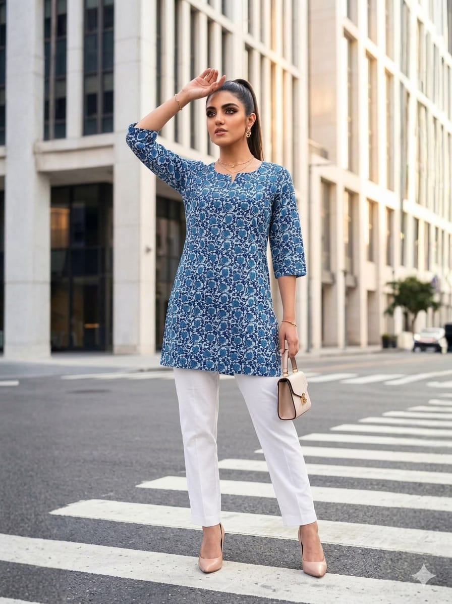 Blue Short Kurti