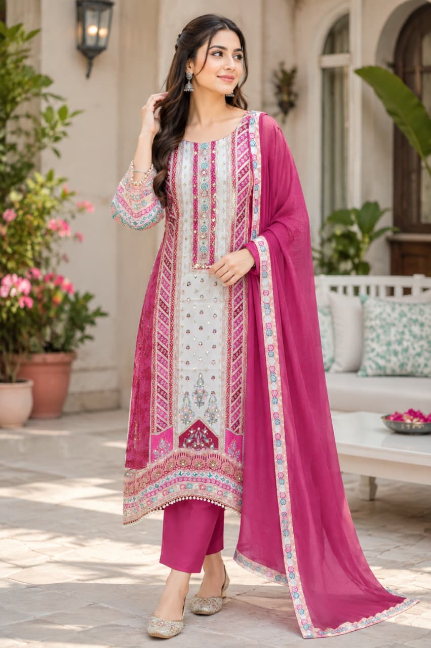 Gulnaar Rani Muslin Suit Set